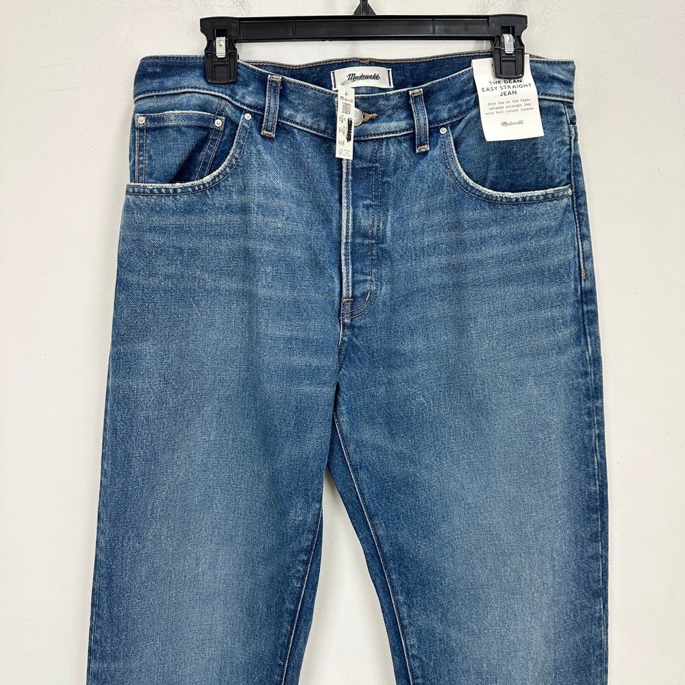 Madewell The Dean Easy Straight Jean Greendale Wash Rigid Blue US 28 NWT - Picture 8 of 14